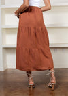 Elan Nassau Linen Blend Skirt-Hand In Pocket
