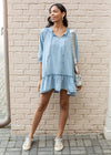 ABC Popover Denim Shirtdress-***FINAL SALE***-Hand In Pocket