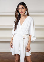 Preslee V Neck Wrap Belted Romper-***FINAL SALE***-Hand In Pocket