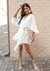 Preslee V Neck Wrap Belted Romper-***FINAL SALE***-Hand In Pocket