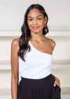 Michael Stars Kelly One Shoulder Top - White-Hand In Pocket