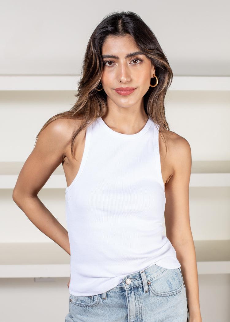 Sanctuary Perfect Ribbed Tank - White ***FINAL SALE***-Hand In Pocket