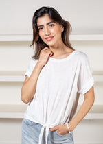 Sanctuary All Day Tie Tee - White ***FINAL SALE***-Hand In Pocket