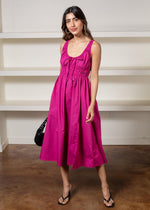 Celia Poplin Midi Dress- Fuschia***FINAL SALE***-Hand In Pocket