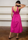 Celia Poplin Midi Dress- Fuschia***FINAL SALE***-Hand In Pocket
