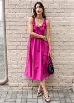 Celia Poplin Midi Dress- Fuschia***FINAL SALE***-Hand In Pocket