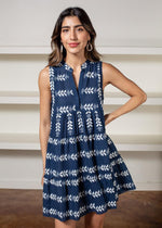 Elan Coco Cay Embroidered Tank Dress-Hand In Pocket
