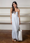 Kingston Striped Tiered Maxi Dress- Blue-Hand In Pocket