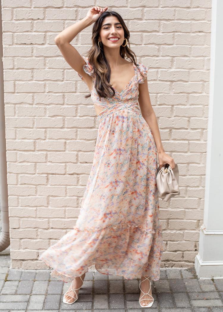 Astr The Label Primrose Floral Maxi Dress-Hand In Pocket