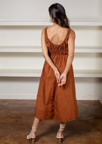 Celia Poplin Midi Dress- Rust-***FINAL S-Hand In Pocket
