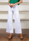 Joes Jeans Mia High Rise Wide Leg Ankle- White-Hand In Pocket