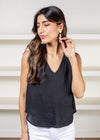Velvet Heart Gritti Linen Tank- Black-Hand In Pocket
