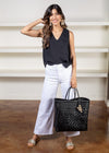 Velvet Heart Gritti Linen Tank- Black-Hand In Pocket