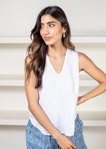 Velvet Heart Gritti Linen Tank- White ***FINAL SALE***-Hand In Pocket
