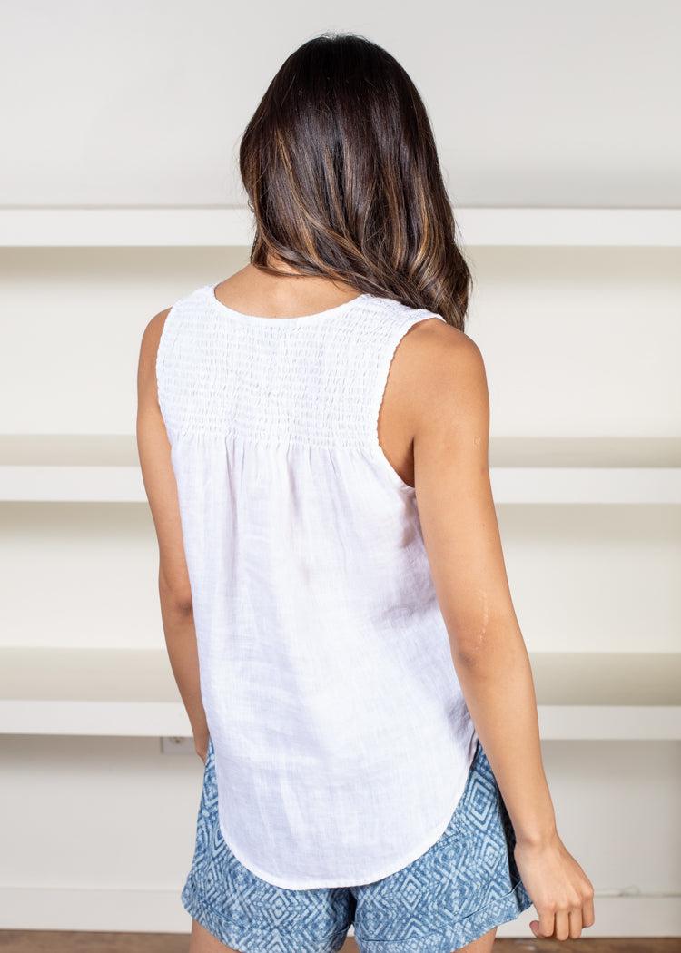 Velvet Heart Gritti Linen Tank- White ***FINAL SALE***-Hand In Pocket