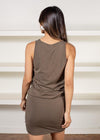 Bobi Shirred Tank Dress- Olive-***FINAL SALE***-Hand In Pocket
