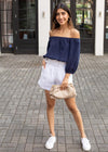 Gia Belted Linen Shorts-White***FINAL SALE***-Hand In Pocket