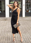 ASTR The Label Romi Asymmetrical One-Shoulder Dress-Hand In Pocket