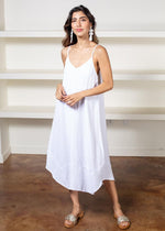 Bobi Spaghetti Strap Handkerchief Maxi Dress- White-***FINAL SALE***-Hand In Pocket