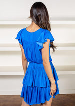 Aria Flutter Sleeve Mini Dress-Hand In Pocket