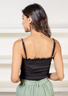 Chaser Cozy Rib Smocked Ruffle Cami Top ***FINAL SALE***-Hand In Pocket