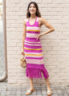 Adelyn Rae Anne Striped Fringe Dress ***FINAL SALE***-Hand In Pocket