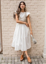 En Saison Raya Comb Knit Maxi Dress-White-***FINAL SALE***-Hand In Pocket