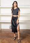 Astr The Label Riva Tie Waist Midi Skirt-***FINAL SALE***-Hand In Pocket