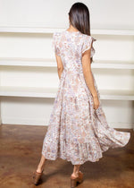 Serene Vintage Print Flutter Sleeve Midi Dress***FINAL SALE***-Hand In Pocket