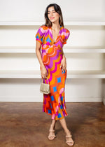 Rachel Multi Color V Neck Dress-Hand In Pocket