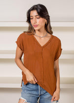 Michael Stars Draya V - Neck Top - Rustique ***FINAL SALE***-Hand In Pocket