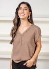 Michael Stars Draya V - Neck Top - Safari ***FINAL SALE***-Hand In Pocket