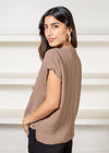 Michael Stars Draya V - Neck Top - Safari ***FINAL SALE***-Hand In Pocket