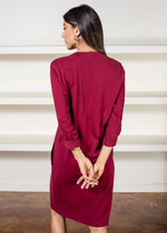 Bobi V Neck Tab Sleeve Shirt Dress-Pinot ***FINAL SALE***-Hand In Pocket
