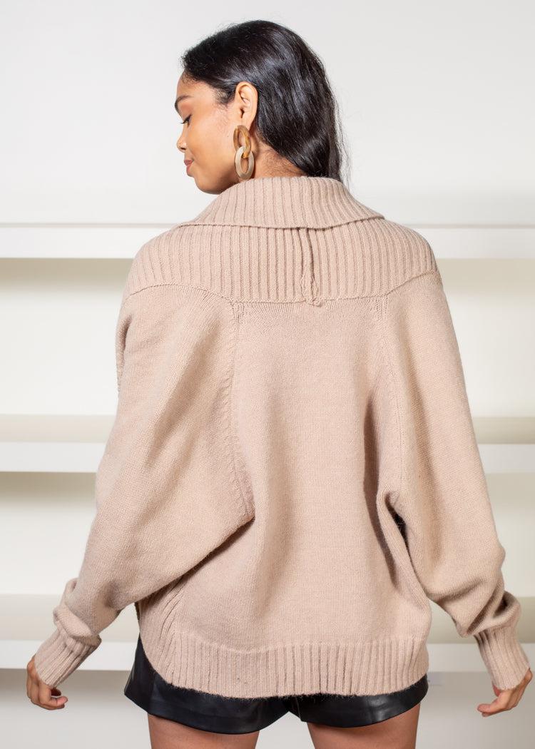 Elena Camel Sweater Set-Hand In Pocket