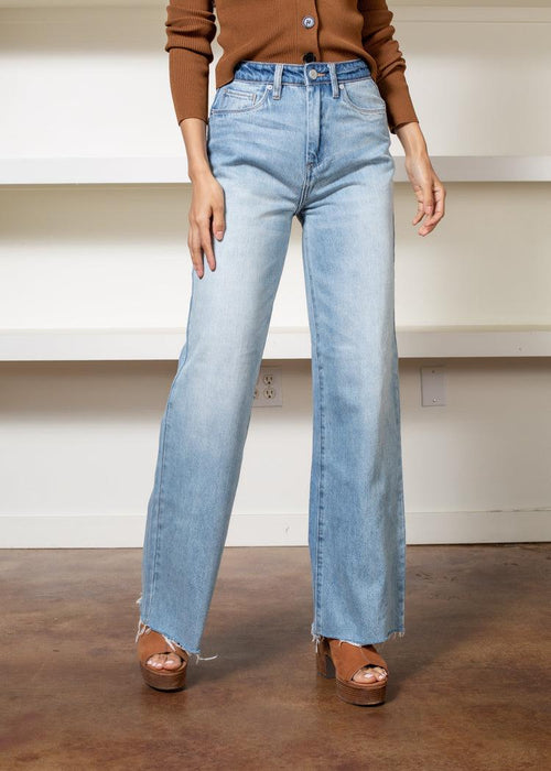 Blank NYC The Franklin Ribcage Wide Leg Jean-Hand In Pocket