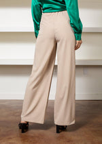 Sara Wide Leg Trousers-Beige-Hand In Pocket