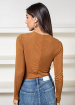 Sanctuary Long Sleeve Ruched Top- Spice ***FINAL SALE***-Hand In Pocket