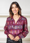 Emily Lovelock Mia Striped Peasant Top -***FINAL SALE*** ***ON-Hand In Pocket