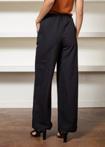 Sara Wide Leg Trousers-Black-Hand In Pocket