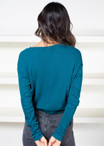 Bobi Long Sleeve Favorite Cowl Neck Top-Mystic ***FINAL SALE***-Hand In Pocket