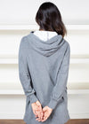 Bobi Long Split Hem Hoodie - Charcoal-Hand In Pocket