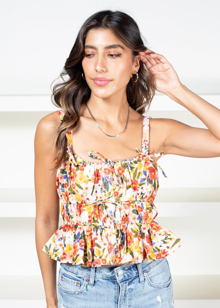Tessa Floral Top-Hand In Pocket