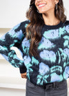 Dahlia Floral Pattern Pullover Crewneck Sweater ***FINAL SALE***-Hand In Pocket