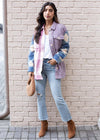 Bobi V Neck Neck Mixed RiB Hem Long Sleeve Tee - White-Hand In Pocket