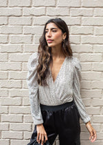 Adelyn Rae Lala Sequins Bodysuit-Hand In Pocket