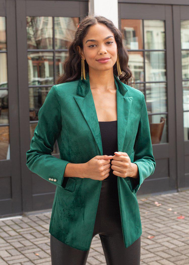 Tongass Velvet Blazer-Hand In Pocket