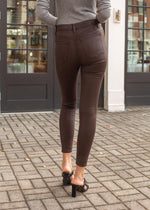 Joes Jeans "The Charlie" High Rise Skinny Coated Ankle- Dark Coco Bean ***FINAL SALE***-Hand In Pocket