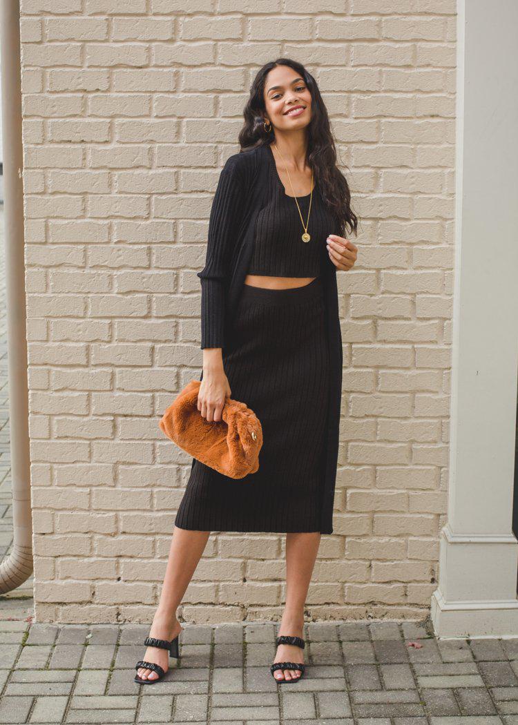 525 America Ribbed Skirt-Hand In Pocket