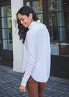 Michael Stars Marcy Thermal Tunic - Chalk-Hand In Pocket